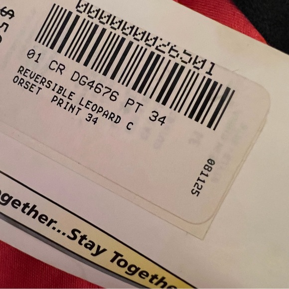 NWT 34C Reversible Corset Red & Leopard Print Lovers Lane - Picture 6 of 6